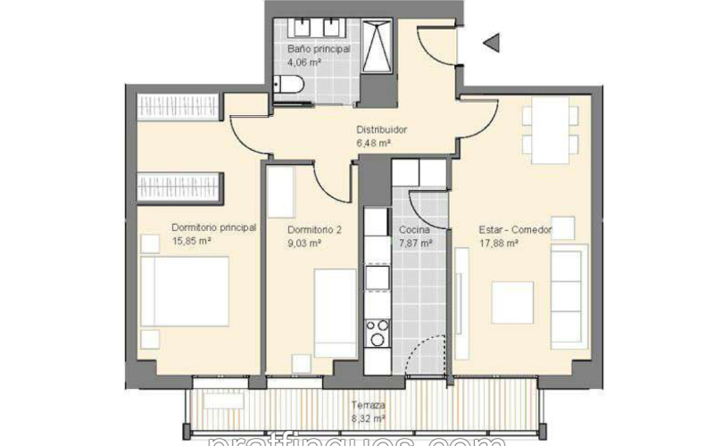 Te imaginas despertar cada día con el sol por la mañana, unas vistas claras y el cielo como vecino? Te ofrecemos esta magnífica vivienda exterior situado en una octava planta, completamente luminoso e impecable. Con una inmejorable orientación Sur-Sudeste, el piso disfruta de una entrada excepcional de luz natural durante todo el día. Ubicado en la prestigiosa Plaza Europa de L'Hospitalet de Llobregat, uno de los entornos urbanos más modernos, cotizados y mejor comunicados del área metropolitana de Barcelona, este hogar es el reflejo perfecto de una vida cómoda, elegante y altamente eficiente. La propiedad se sitúa en una finca joven que cuenta con tecnología de aerotermia de última generación y servicios exclusivos que elevan la calidad de vida al máximo nivel. Así se distribuye tu futuro hogar: - Gran dormitorio principal (16 m²): Un espacioso dormitorio de diseño que incluye una fantástica zona de vestuario integrada para tu total comodidad. - Salón-comedor de ensueño: Un ambiente abierto con grandes ventanales que conectan directamente con la terraza, inundando el espacio de sol. - Terrassa de 8 m²: El lugar ideal para relajarse ante la Plaza Europa, con acceso práctico y directo tanto desde el comedor como de la cocina. - Segundo dormitorio: Una habitación individual con ventana orientada a la terraza, ideal como despacho de teletrabajo, habitación juvenil o espacio polivalente. - Cocina independiente: Amplia, totalmente equipada, muy luminosa y con salida directa al exterior. Baño completo: Moderno y funcional, equipado con plato de ducha. Calidades, confort y eficiencia energética: - Suelos de parqué flotante de madera multicapa: Un acabado noble y natural que aporta máxima calidez, elegancia y confort a la pisada. - Sistema de aerotermia integral: Climatización de máximo ahorro (aire acondicionado y calefacción por conductas) y agua caliente sanitaria mediante energía limpia. - Máxima eficiencia: Edificio de construcción reciente con cierres de alto aislamiento y soluciones tecnológicas sostenibles. - Listo para entrar a vivir: El estado de conservación es excelente, no necesita ningún tipo de reforma. Servicios exclusivos de la finca: - Piscina comunitaria y solárium: Un oasis a tu disposición con espectaculares vistas panorámicas de la ciudad. - Seguridad y comodidad: Servicio de conserjería, control de accesos, dos ascensores y un montacargas. - Placas solares: Apoyo energético comunitario que optimiza todavía más el consumo general del edificio. Información de transparencia al consumidor: El precio de venta publicado no incluye los gastos ni los impuestos derivados de la compraventa (*ITP, gastos de notaría, registro, gestoría ni honorarios de intermediación inmobiliaria). Antes de hacer la visita, tu asesor personal te facilitará toda la información detallada y desglosada de estos costes para que compres con total tranquilidad.