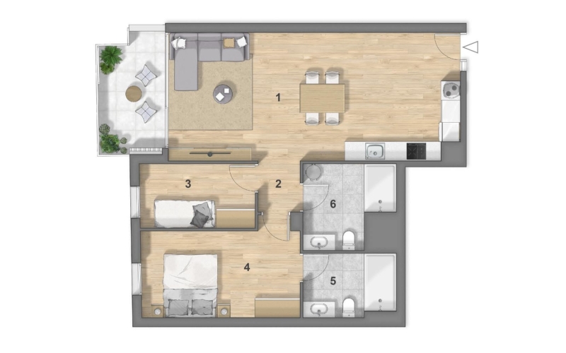 ¡Descubre el piso de tus sueños! Una vivienda moderna, eficiente y diseñada para ofrecerte el máximo confort en una ubicación privilegiada. Actualmente en construcción, la entrega de llaves está prevista para finales de 2027. Distribución y Espacios (77,85 m² totales construidos) El piso destaca por su excelente distribución, separando las zonas de día y de noche para mayor privacidad: Zona de día Salón-comedor (24,90 m²): Un gran espacio abierto que une el salón, el comedor. Ideal para hacer vida en familia. Zona de día Cocina pseudoindependiente (7,80 m²): Un espacio abierto que une la cocina moderna tipo office y el comedor. Ideal para hacer vida con familia. Terraza/Balcón (7,55 m²): Con acceso directo desde el salón, perfecta para relajarte, disfrutar de las vistas y recibir invitados. Habitación Principal (13,85 m²): El dormitorio principal, con un armario empotrado. Habitación Individual (7,15 m²): Perfecta como dormitorio infantil, despacho o cuarto de invitados. Baño (4,70 m²): Un baño completo de tres piezas con plato de ducha extraplano. Máximo Ahorro y Confort: Tecnología Aerotermia Olvídate de facturas de luz desorbitadas. El edificio cuenta con una fachada de alta eficiencia energética y un sistema central de Aerotermia por conductos (calefacción y aire acondicionado por bomba de frío/calor). ¿Qué significa para ti? Es una tecnología limpia que extrae la energía del aire exterior para aclimatar tu casa. Consume muy poco, respeta el medio ambiente y mantiene la temperatura perfecta todo el año. Calidades Premium (Listas para disfrutar) La vivienda se entrega con acabados de primera calidad, pensados para durar y facilitar tu día a día: Aislamiento total: Ventanas de aluminio de alta gama con doble cristal y rotura de puente térmico (evitan que entre el frío o el calor de la calle) y persianas motorizadas. Interiores elegantes: Suelo de parqué laminado de máxima resistencia (AC5) y puertas macizas lacadas en blanco. Cocina lista para usar: Totalmente amueblada con armarios altos, bajos y electrodomésticos de última generación. Baños de diseño: Equipados con grifería termostática (para regular la temperatura del agua al instante) y duchas extraplanas. Características Clave del Inmueble Ubicación y orientación: Situado en la 1ª planta. Es totalmente exterior y cuenta con orientación Norte, lo que asegura una iluminación natural constante y agradable sin calor excesivo. Comodidades: El edificio dispone de ascensor. Aparcamiento: Opción de adquirir una cómoda plaza de garaje en el mismo edificio a partir de 34.000 €. Ubicación estratégica: Rodeado de servicios, transporte público, comercios y zonas verdes. Comprar sin complicaciones con Pratfinques En Pratfinques te acompañamos en todo el proceso para que no tengas que preocuparte por nada. Nos encargamos de: Gestión integral de los trámites de compraventa. Búsqueda y obtención de la mejor financiación hipotecaria. Liquidación de los impuestos correspondientes. Inscripción final de la vivienda en el Registro de la Propiedad. Información legal y fiscal (Transparencia total) El precio de venta indicado del inmueble no incluye impuestos ni tasas (el IVA correspondiente a la obra nueva se calculará aparte). La plusvalía (Impuesto sobre el Incremento de Valor de los Terrenos de Naturaleza Urbana) corre totalmente a cargo del vendedor, tal y como marca la ley. ¡El futuro de tu familia empieza aquí! Contacta con nosotros hoy mismo para recibir más información, planos o resolver cualquier duda sobre tu próximo hogar. &nbsp; &nbsp;
