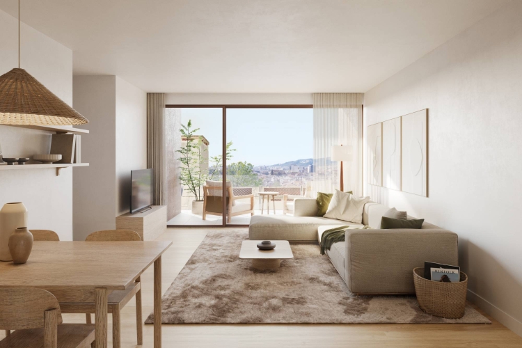 ¡Descubre el piso de tus sueños! Una vivienda moderna, eficiente y diseñada para ofrecerte el máximo confort en una ubicación privilegiada. Actualmente en construcción, la entrega de llaves está prevista para finales de 2027. Distribución y Espacios (89,95 m² totales construidos) El piso destaca por su excelente distribución, separando las zonas de día y de noche para mayor privacidad: Zona de día (36,00 m²): Un gran espacio abierto que une el salón, el comedor y una cocina moderna tipo office. Ideal para hacer vida en familia. Terraza/Balcón (7,55 m²): Con acceso directo desde el salón, perfecta para relajarte, disfrutar de las vistas y recibir invitados. Habitación Suite (13,85 m²): El dormitorio principal, espacioso y con un baño completo privado de 5,60 m². Habitación Individual (7,15 m²): Perfecta como dormitorio infantil, despacho o cuarto de invitados. Segundo Baño (6,60 m²): Un baño completo adicional de tres piezas con plato de ducha extraplano. Máximo Ahorro y Confort: Tecnología Aerotermia Olvídate de facturas de luz desorbitadas. El edificio cuenta con una fachada de alta eficiencia energética y un sistema central de Aerotermia por conductos (calefacción y aire acondicionado por bomba de frío/calor). ¿Qué significa para ti? Es una tecnología limpia que extrae la energía del aire exterior para aclimatar tu casa. Consume muy poco, respeta el medio ambiente y mantiene la temperatura perfecta todo el año. Calidades Premium (Listas para disfrutar) La vivienda se entrega con acabados de primera calidad, pensados para durar y facilitar tu día a día: Aislamiento total: Ventanas de aluminio de alta gama con doble cristal y rotura de puente térmico (evitan que entre el frío o el calor de la calle) y persianas motorizadas. Interiores elegantes: Suelo de parqué laminado de máxima resistencia (AC5) y puertas macizas lacadas en blanco. Cocina lista para usar: Totalmente amueblada con armarios altos, bajos y electrodomésticos de última generación. Baños de diseño: Equipados con grifería termostática (para regular la temperatura del agua al instante) y duchas extraplanas. Características Clave del Inmueble Ubicación y orientación:Situado en la 1ª planta. Es totalmente exterior y cuenta con orientación Norte, lo que asegura una iluminación natural constante y agradable sin calor excesivo. Comodidades: El edificio dispone de ascensor. Aparcamiento: Opción de adquirir una cómoda plaza de garaje en el mismo edificio a partir de 34.000 €. Ubicación estratégica: Rodeado de servicios, transporte público, comercios y zonas verdes. Comprar sin complicaciones con Pratfinques En Pratfinques te acompañamos en todo el proceso para que no tengas que preocuparte por nada. Nos encargamos de: Gestión integral de los trámites de compraventa. Búsqueda y obtención de la mejor financiación hipotecaria. Liquidación de los impuestos correspondientes. Inscripción final de la vivienda en el Registro de la Propiedad. Información legal y fiscal (Transparencia total) El precio de venta indicado del inmueble no incluye impuestos ni tasas (el IVA correspondiente a la obra nueva se calculará aparte). La plusvalía (Impuesto sobre el Incremento de Valor de los Terrenos de Naturaleza Urbana) corre totalmente a cargo del vendedor, tal y como marca la ley. ¡El futuro de tu familia empieza aquí! Contacta con nosotros hoy mismo para recibir más información, planos o resolver cualquier duda sobre tu próximo hogar.